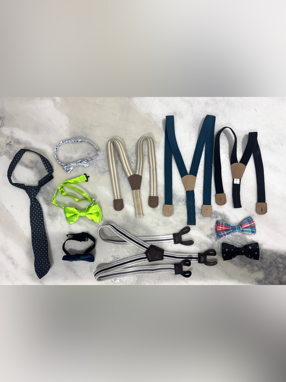 Baby / Toddler Boy Bundle: Suspenders, bow ties and tie